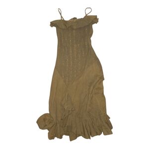 Ruffled Brown Maxi Dress Size M/L